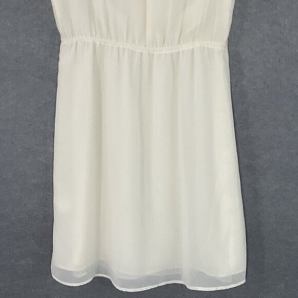H&M Dress Women 10 Ivory Black Buttons Trim Pintuck Lined Ivy Preppy Timeless - Picture 7 of 13